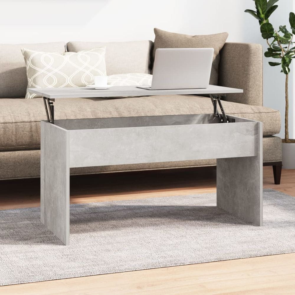 Vidaxl Konferenčný stolík, betónová sivá, 102x50,5x52,5 cm